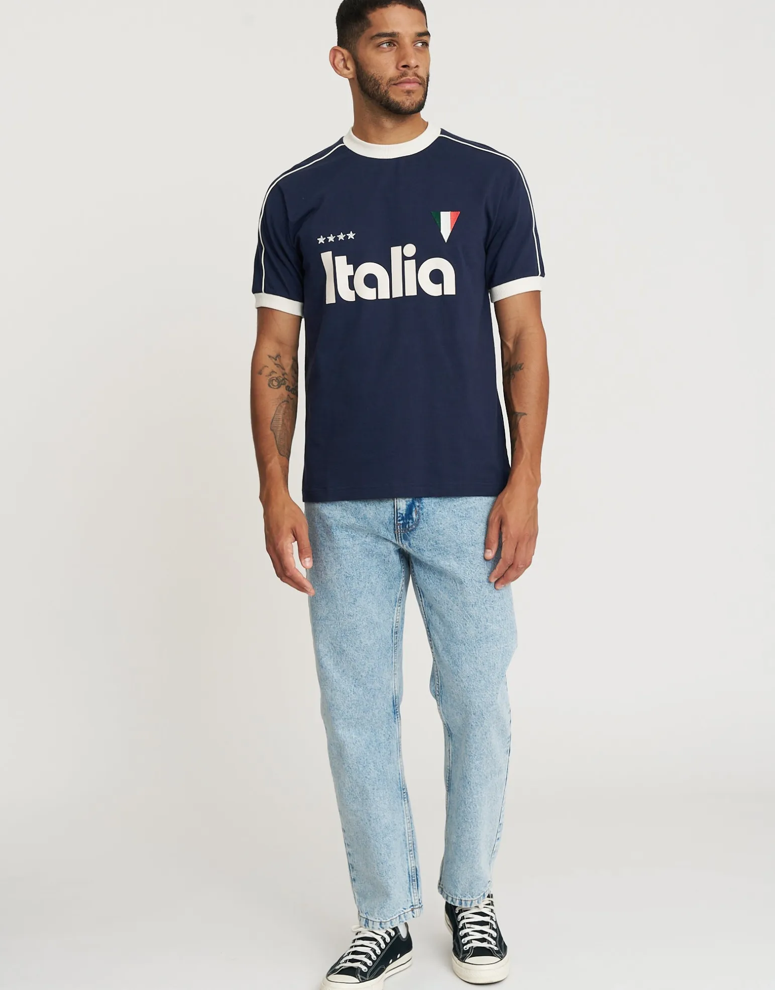 Retro France Football T Shirt in Blanc