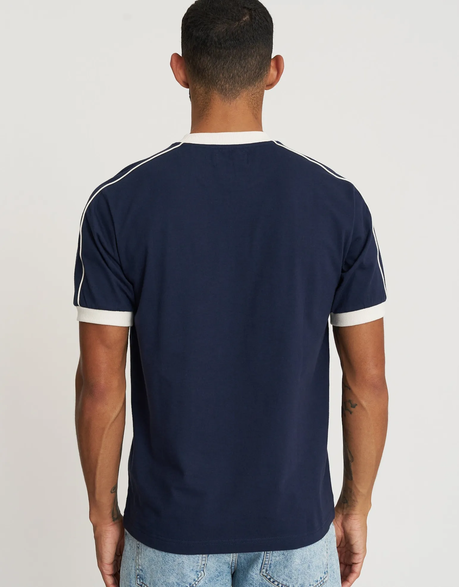 Retro Japan Football T Shirt in Ultramarine