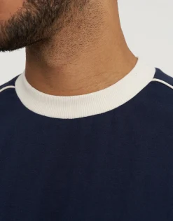 Retro Japan Football T Shirt in Ultramarine