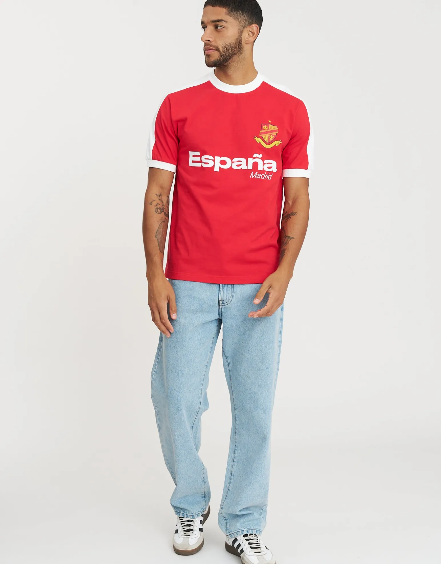 Retro Japan Football T Shirt in Ultramarine