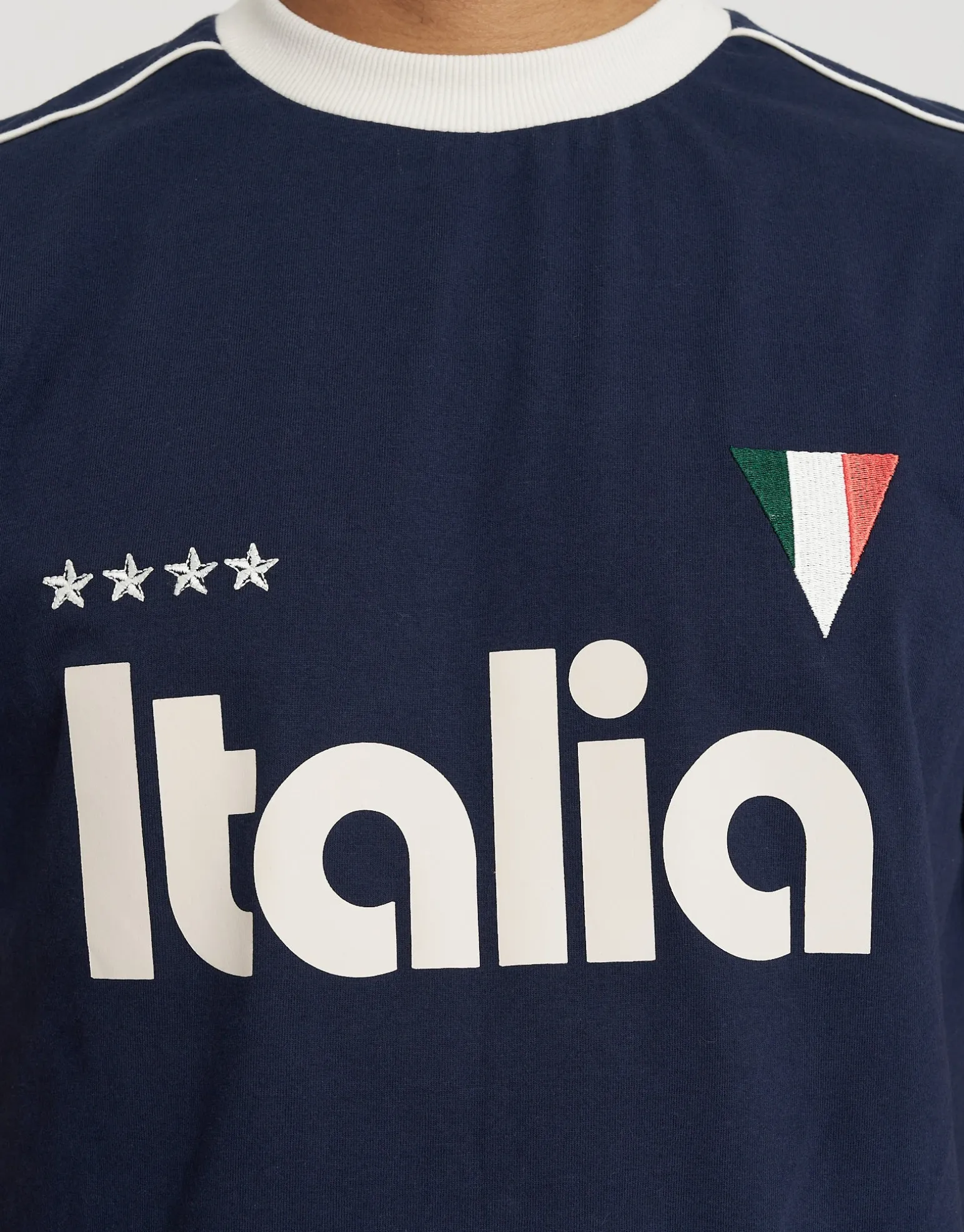 Retro Japan Football T Shirt in Ultramarine