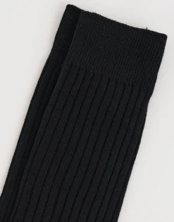 Ribbed Dress Sock in Black