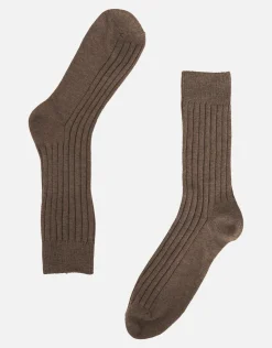 Ribbed Dress Sock in Taupe