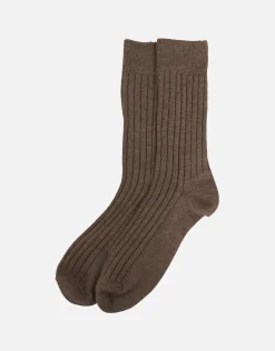Ribbed Dress Sock in Taupe