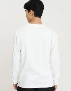 Ribbed Long Sleeve T-Shirt in Chocolate