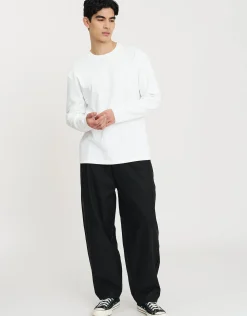 Ribbed Long Sleeve T-Shirt in Optic White