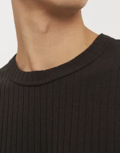 Ribbed Long Sleeve T-Shirt in Optic White