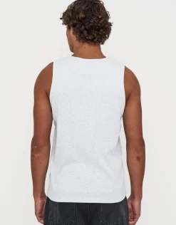 Ribbed Slim Fit Cotton Singlet in White