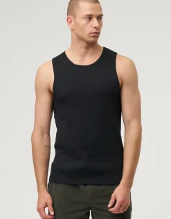 Ribbed Slim Fit Cotton Singlet in White
