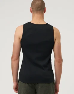 Ribbed Slim Fit Cotton Singlet in White