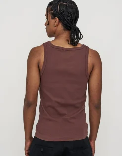 Ribbed Square Neck Singlet in White