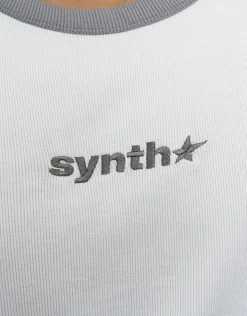 Ribbed Synth Singlet in Blanc