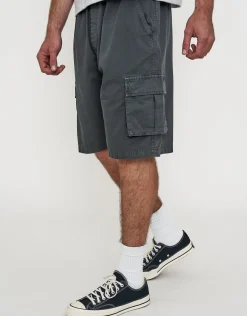 Ripstop Relaxed Cargo Shorts in Charcoal