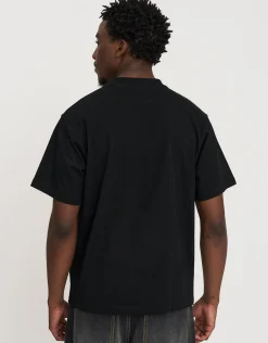 Rose Print Relaxed Fit T Shirt in Black
