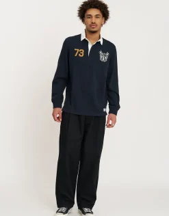 Rugby Heritage Long Sleeve Polo in Navy