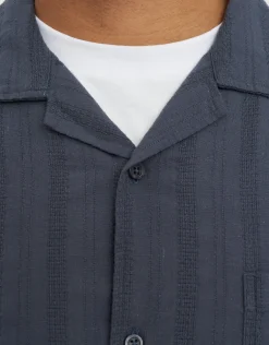 Saber Texture Short Sleeve Shirt in Shadow Blue