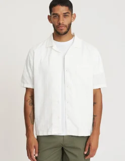 Saber Texture Short Sleeve Shirt in Shadow Blue