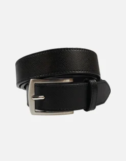 Saffiano Leather Belt in Black