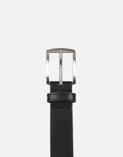 Saffiano Leather Belt in Black