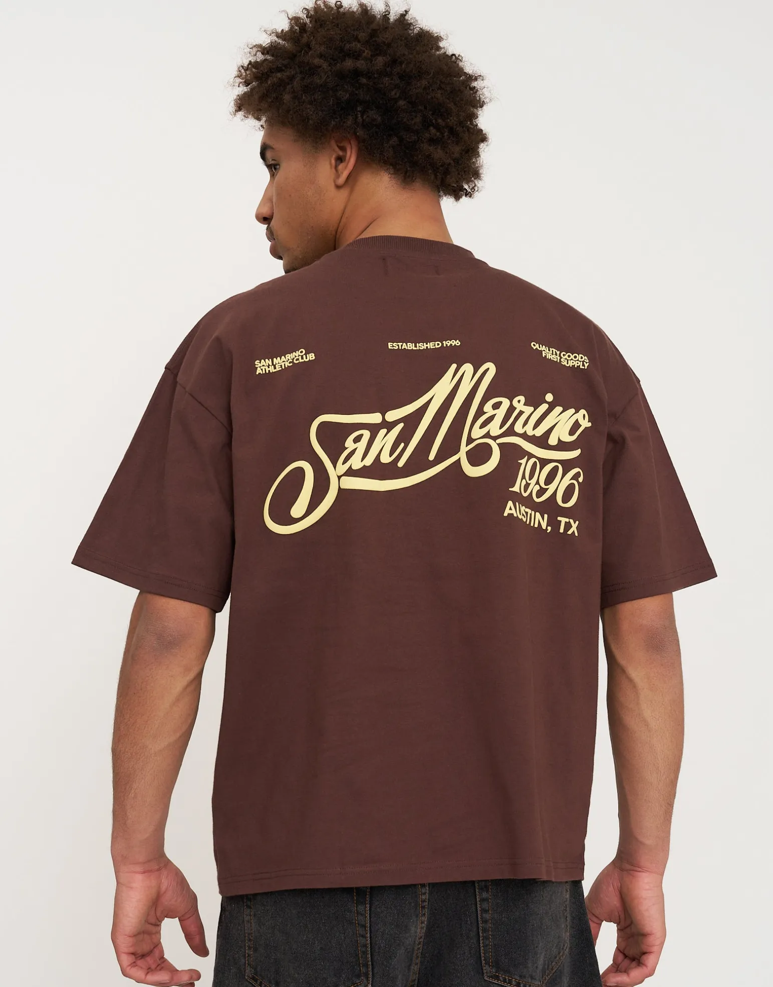 San Marino Quality Goods Tee in Bitter Brown