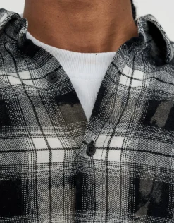 Script Check Oversized Long Sleeve Shirt in Black Check