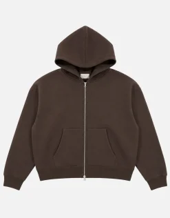 Scuba Oversized Cropped Zip Up Hoodie in Green