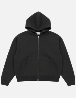 Scuba Oversized Cropped Zip Up Hoodie in Green