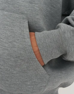 Scuba Oversized Cropped Zip Up Hoodie in Black