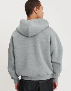 Scuba Oversized Cropped Zip Up Hoodie in Brown