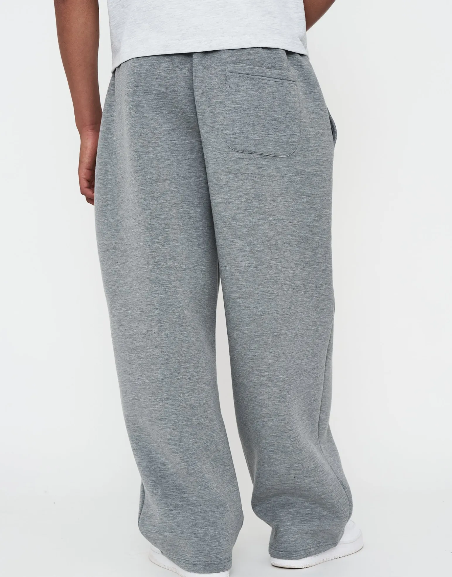 Scuba Wide Leg Track Pants in Grey Marl