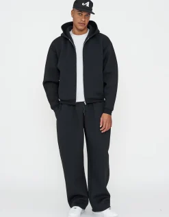 Scuba Wide Leg Track Pants in Grey Marl