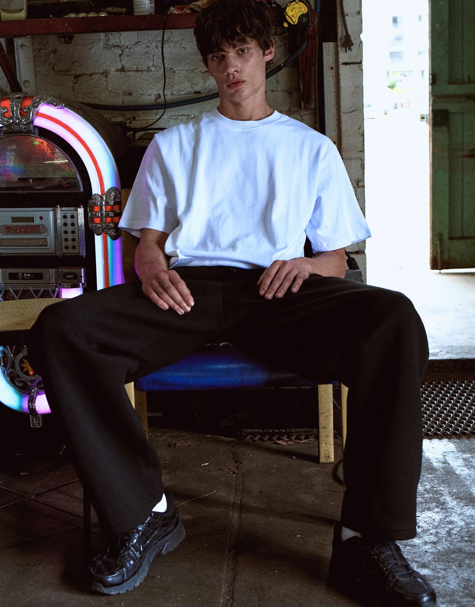 Scuba Wide Leg Track Pants in Grey Marl