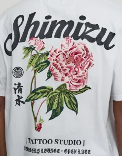 Shimizu Relaxed Fit T Shirt in Blanc