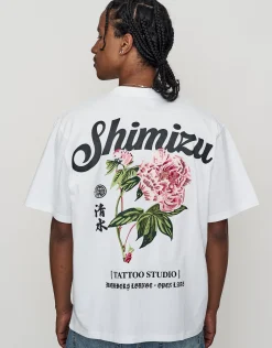 Shimizu Relaxed Fit T Shirt in Blanc