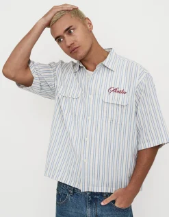 Sicilia Cropped Short Sleeve Shirt in Off White