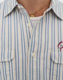 Sicilia Cropped Short Sleeve Shirt in Off White