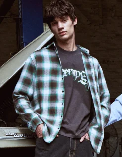 Silverlane Check Long Sleeve Shirt in Black/green