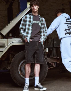 Silverlane Check Long Sleeve Shirt in Black/green