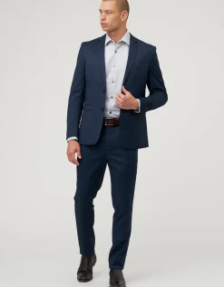 Skinny Fit Stretch Suit Jacket in Navy