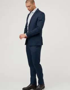 Skinny Fit Stretch Suit Jacket in Navy