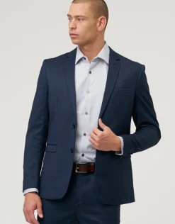 Skinny Fit Stretch Suit Jacket in Navy