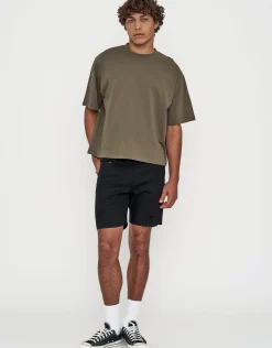Skinny Rip Denim Shorts in Snow Wash