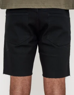 Skinny Rip Denim Shorts in Snow Wash