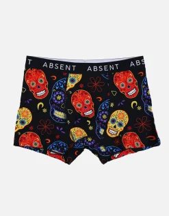 Skulls Pattern Boxers in Black