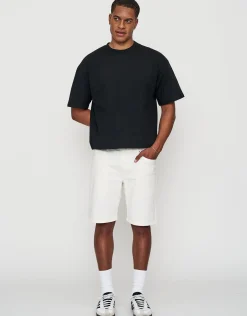 Slim Denim Shorts in Black