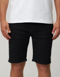 Slim Denim Shorts in Black