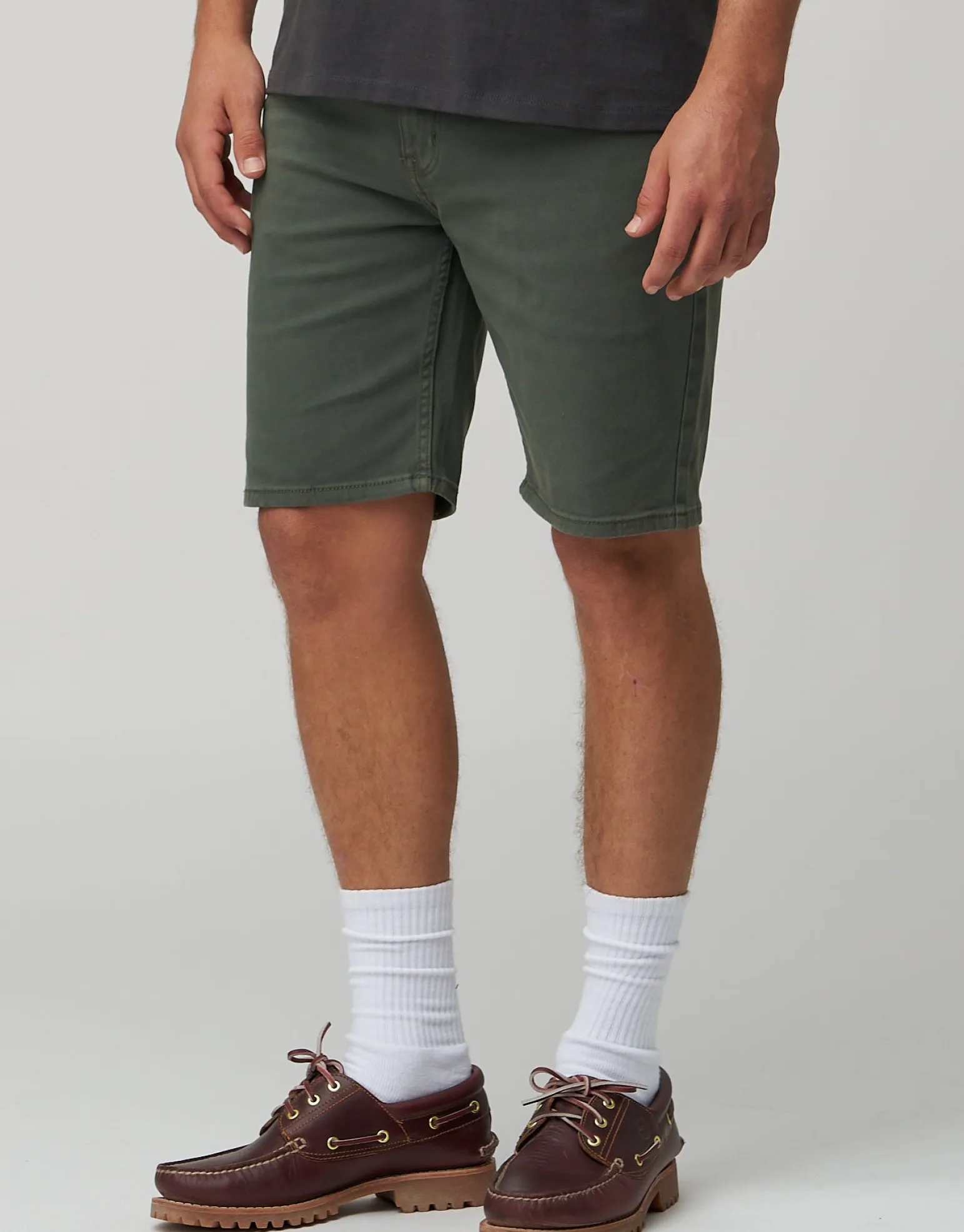 Slim Denim Shorts in Cloud White