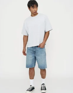 Slim Denim Shorts in Cloud White