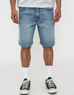 Slim Denim Shorts in Cloud White