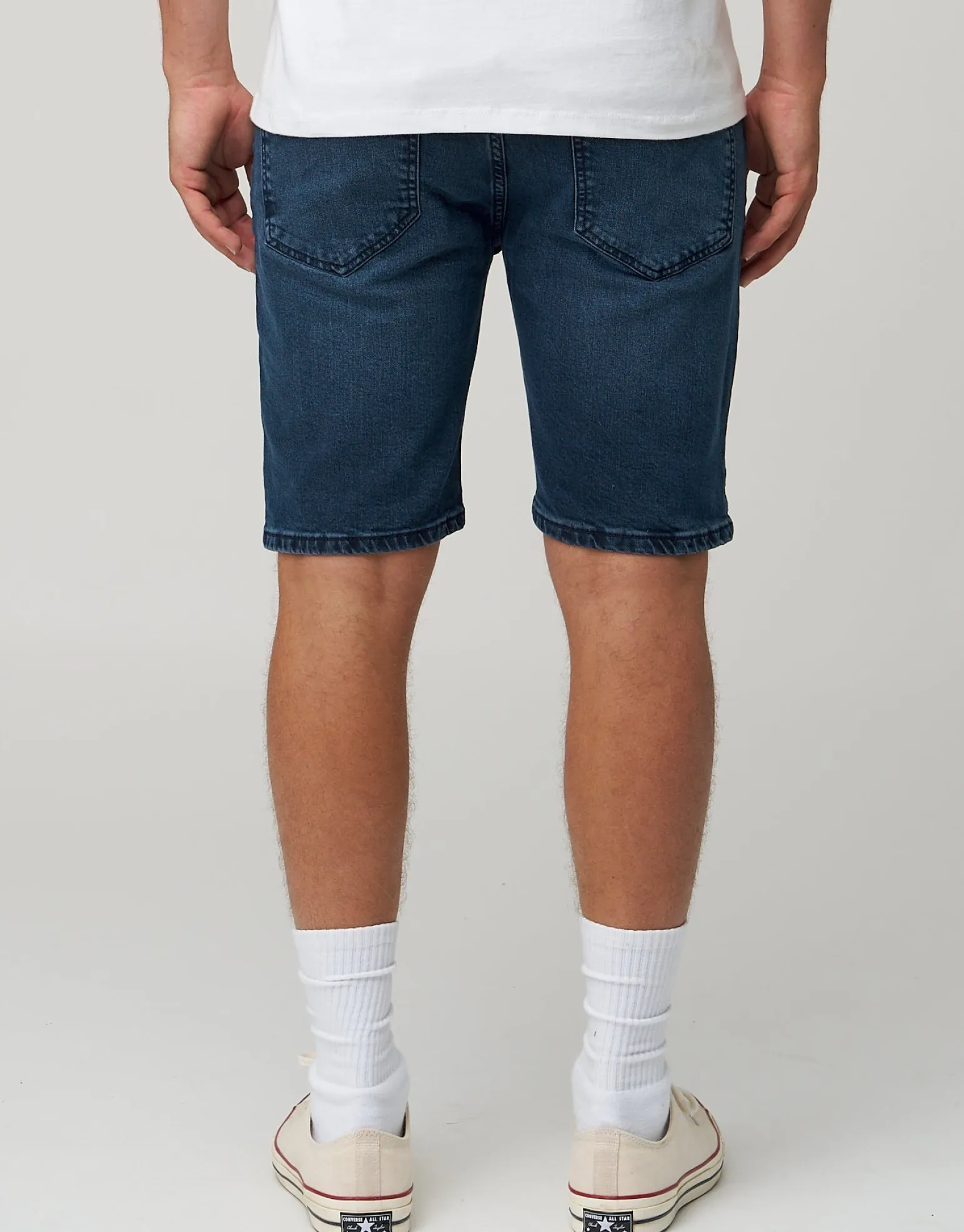 Slim Denim Shorts in Cloud White
